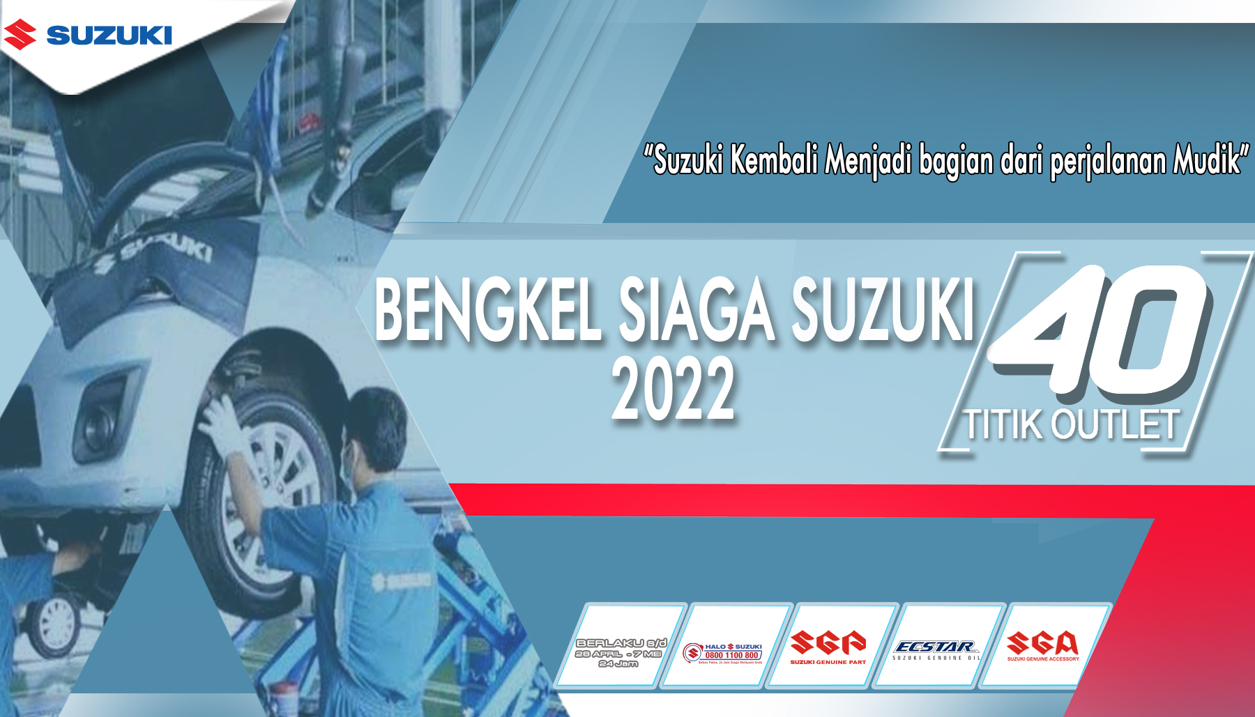 Suzuki Siapkan Bengkel Siaga di Jalur Mudik dari Sumatera Sampai Bali